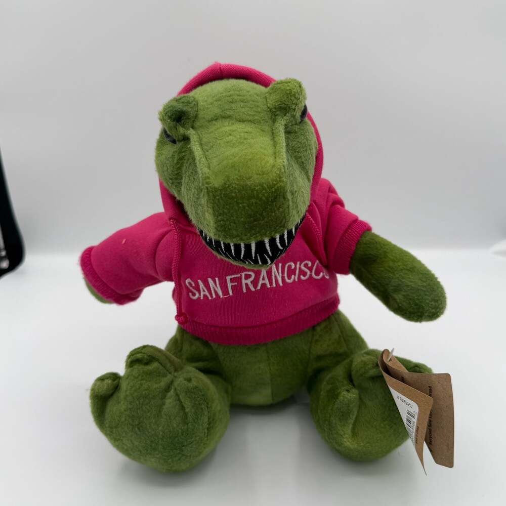 Vintage 1994 The Petting Zoo T-Rex Dinosaur Plush San Francisco Hoodie NWT